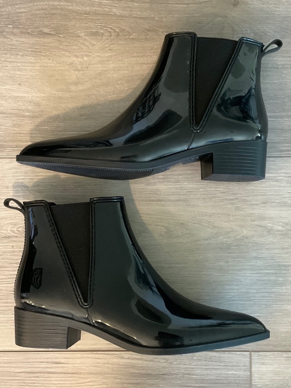 JEFFREY CAMPBELL Mist Chelsea Waterproof Rain Boot In Black Size 9 LIKE NEW